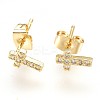 Brass Ear Studs EJEW-P157-06G-NR-2