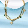 304 Stainless Steel Rhinestone Double Layered Necklaces NJEW-U026-03G-3