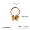 304 Stainless Steel Bead Finger Rings for Women QD5278-2-1