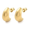 Ion Plating(IP) Teardrop 304 Stainless Steel Stud Earrings X-EJEW-P258-41G-1