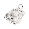 Brass Pave Clear Cubic Zirconia Pendants CU-CBAEEA8-31S-2
