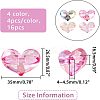 16Pcs 4 Colors Transparent Acrylic Beads MACR-FH0001-14-2