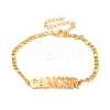 Constellation 202 Stainless Steel Figaro Chain Link Bracelets for Women Men LS-AJEW-U006-01F-1