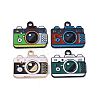 16Pcs 4 Colors Alloy Enamel Pendants ENAM-FP0001-52-1