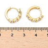 Flat Round Brass Micro Pave Clear Cubic Zirconia Hoop Earrings EJEW-Z102-19G-5