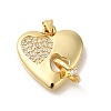 Rack Plating Brass with Cubic Zirconia Pendants KK-Z086-12G-03-1
