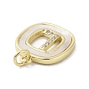 Rack Plating Brass Micro Pave Clear Cubic Zirconia Pendants KK-E102-33G-L-2