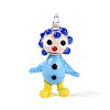 Handmade Lampwork Clown Figurine Pendants LAMP-T025-09M-2