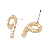Brass Number Stud Earrings with 925 Sterling Silver Pins for Women LS-EJEW-A077-01I-3