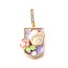 Brass Micro Pave Cubic Zirconia & Enamel Pendants KK-R222-16G-01-1