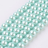 Eco-Friendly Glass Pearl Bead Strands X-HY-A008-8mm-RB034-1