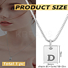 1Pc Stainless Steel Letter Rectangle Pendant Necklaces NJEW-LP0001-34D-P-2