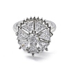 Gear Rotatable Open Cuff Rings for Women RJEW-S402-12P-2