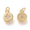 Brass Micro Pave Clear Cubic Zirconia Charms ZIRC-K086-06G-2