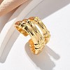 Brass Triple Cuff Rings for Women RJEW-U041-15G-1