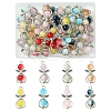 40Pcs 8 Colors Angel Glass Pendants. with Alloy Findings PALLOY-FS00027-1