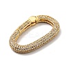 Brass Micro Pave Clear Cubic Zirconia Spring Gate Rings KK-G414-02G-2