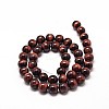 Dyed & Heated Natural Red Tiger Eye Round Bead Strands G-P072-52-4mm-2