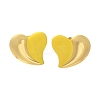 Heart 304 Stainless Steel Stud Earrings EJEW-A130-01G-02-2