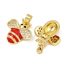Brass Micro Pave Cubic Zirconia Pendants KK-F908-01G-B02-2