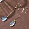 Electroplated 304 Stainless Steel Resin Dangle Earrings EJEW-Z129-06G-03-2