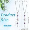 2Pcs Alloy Flower Pendant Decorations HJEW-ME0001-07A-2