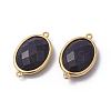 Golden Tone Brass Synthetic Blue Goldstone Links connectors LS-G-F339-A10-2