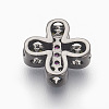 Brass Micro Pave Cubic Zirconia Beads ZIRC-E152-49B-RS-2