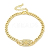 Brass Micro Pave Cubic Zirconia Link Bracelets BJEW-S158-13G-A-4