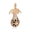 Golden Plated Brass Hollow Round Cage Pendants KK-J249-04G-3