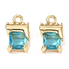 Brass Micro Pave Cubic Zirconia Charms KK-A259-36G-1