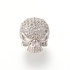 Brass Micro Pave Cubic Zirconia Beads ZIRC-S053-YS040-3-1