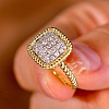Brass Micro Pave Cubic Zirconia Finger Rings for Women FS-WG378B2-02-5