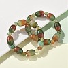 Natural Peacock Agate Bead Stretch Bracelets G-P570-01J-2