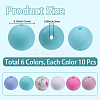 60Pcs 6 Styles Food Grade Eco-Friendly Silicone Focal Beads SIL-PA0001-11-2
