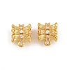 Brass Micro Pave Clear Cubic Zirconia Tube Bails CU-CBA6A75-23G-1