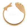 Ion Plating(IP) 304 Stainless Steel Shell & Starfish Shape Open Cuff Rings for Women LS-RJEW-Z057-04G-3