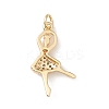 Brass Micro Pave Cubic Zirconia Pendants X-KK-G415-22G-2