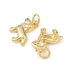 Brass Micro Pave Cubic Zirconia Pendants KK-G544-25G-2