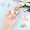 10Pcs 5 Colors Food Grade Eco-Friendly Silicone Focal Beads SIL-NB0001-11-3