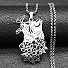 201 Stainless Steel Pendant Necklaces LS-NJEW-C066-19P-1