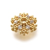 Rack Plating Brass Micro Pave Clear Cubic Zirconia Bead Caps KK-H508-22B-G-2