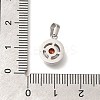 304 Stainless Steel Micro Pave Cubic Zirconia Pendants STAS-H228-03P-06-3