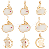 9Pcs 3 Style Real 18K Gold Plated Brass Micro Pave Cubic Zirconia Pendants KK-BC0010-46-1