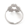Non-Tarnish 201 Stainless Steel Flower Adjustable Ring for Women RJEW-F131-05P-3