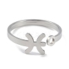 Non-Tarnish Constellations 304 Stainless Steel Open Cuff Ring for Women RJEW-L122-001P-10-2