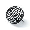 Carbon Steel Spiral Bead Cage Pendants IFIN-WH0027-47C-EB-2