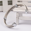 Tarnish Resistant Trendy Men's Torque Bangles BJEW-L111-02-3