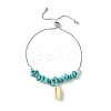 Natural Shell Charms Slider Bracelet BJEW-TA00365-02-1