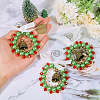 Christmas Wreath Acrlic & Glass Pendant Decorations PALLOY-GO00036-3